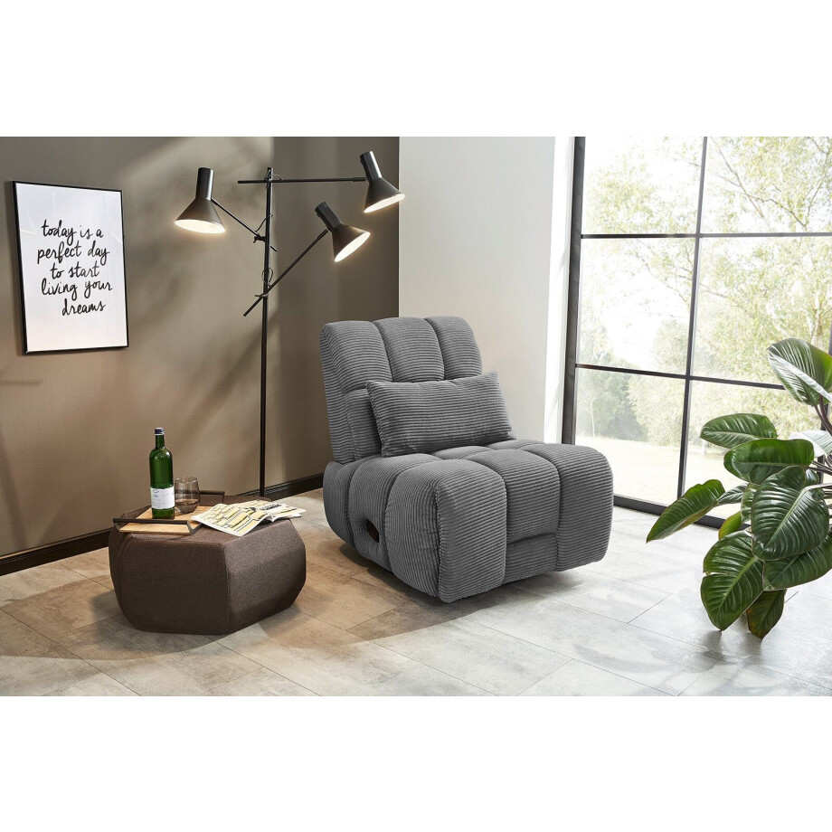 Jockenhöfer Gruppe Relaxfauteuil Doncaster met draai-, schommel-, relax- en kantelfunctie, aangenaam zachte corduroystof afbeelding 1
