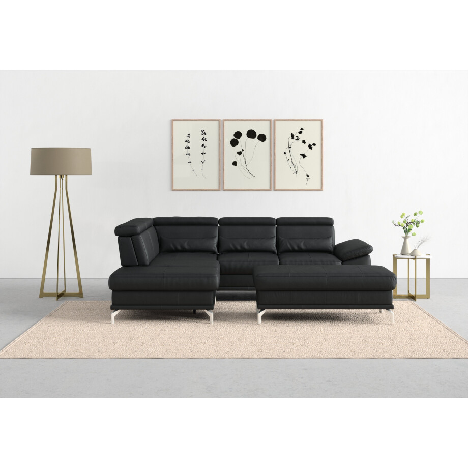 sit&more Hoekbank Cabrio L-vorm, met zitdiepteverstelling, arm- en hoofdsteunverstelling afbeelding 1