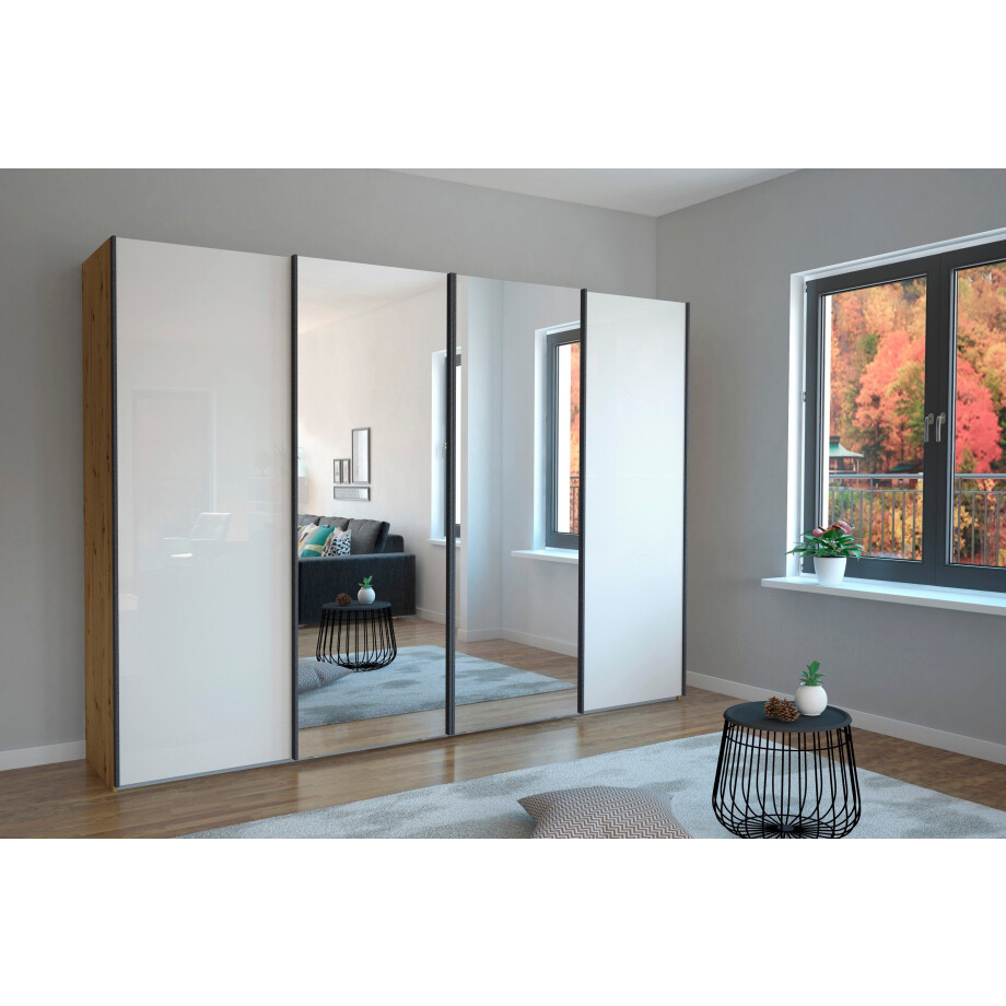 WIEMANN Zweefdeurkast Monaco hoogwaardig glas- en spiegelfront afbeelding 1