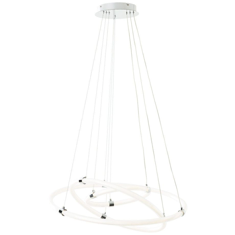 Brilliant Leuchten Led-hanglamp Poolen 8000 lumen, ø 79 cm, aluminium/kunststof, chroomkleurig afbeelding 1