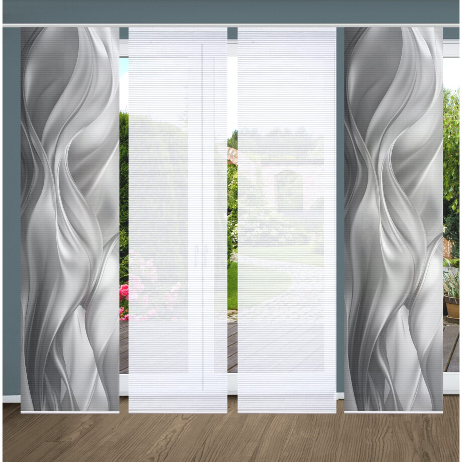 HOME in green Paneelgordijn Alcina SET DIGITALE PRINT, BAMBOELOOK GERECYCLED (4 stuks) afbeelding 1