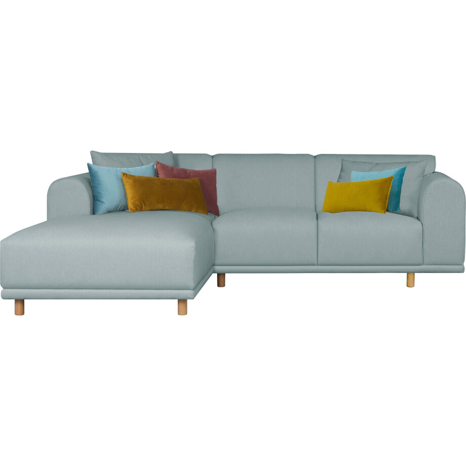 andas Hoekbank Maroon L-vorm in een scandinavisch design, met losse kussens afbeelding 1