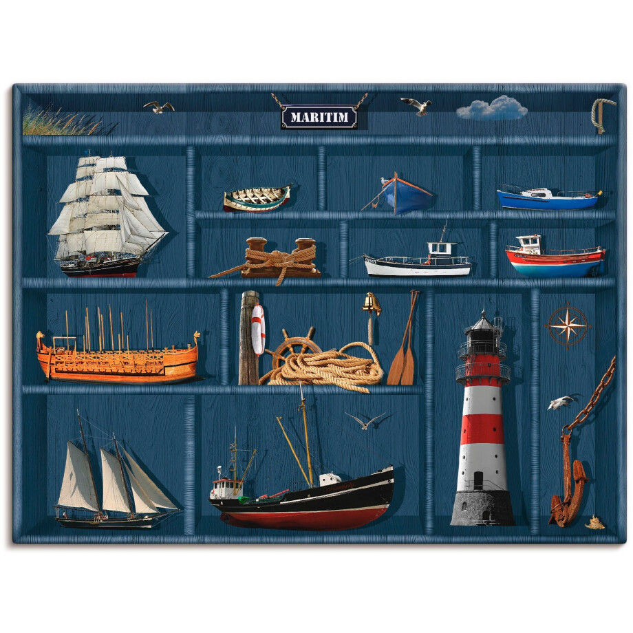 Artland Artprint De maritieme letterkast als artprint op linnen, poster, muursticker in verschillende maten afbeelding 1