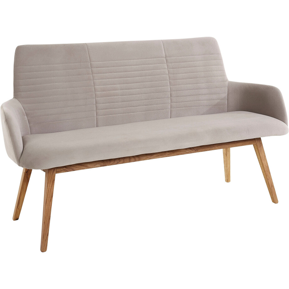 OTTO products Zitbank Alessja Breedte 160 cm, bekleding van microvezel, frame van eiken massief hout (1 stuk) afbeelding 1
