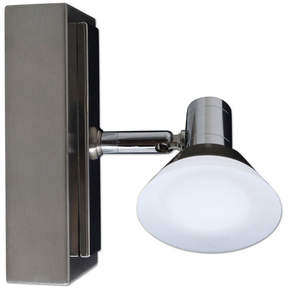 näve Led-wandlamp Jericho incl. lampen 1x led 20 w, metaal/glas, chroom (1 stuk) afbeelding 