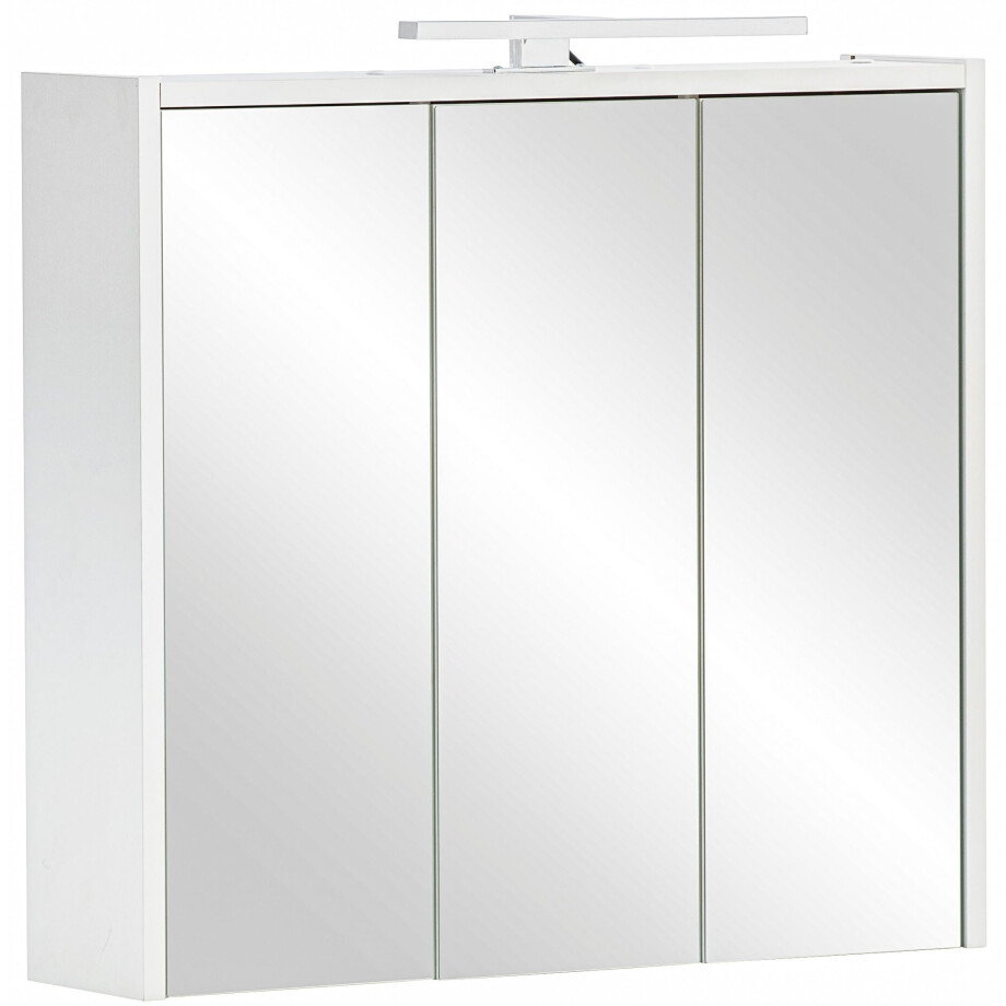 Schildmeyer Spiegelkast Palermo, breedte 65 cm Met LED-lamp en stopcontact, metalen beslag, glazen legplanken afbeelding 1