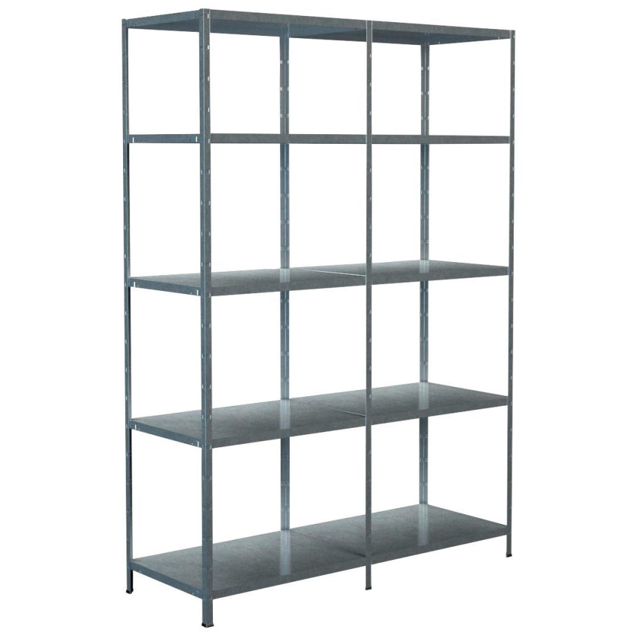 SCHULTE Regalwelt Stellingkast Montagesysteem basis- en aanbouwrek Metaal verzinkt, 2000x1400x500 mm, 10 planken afbeelding 1