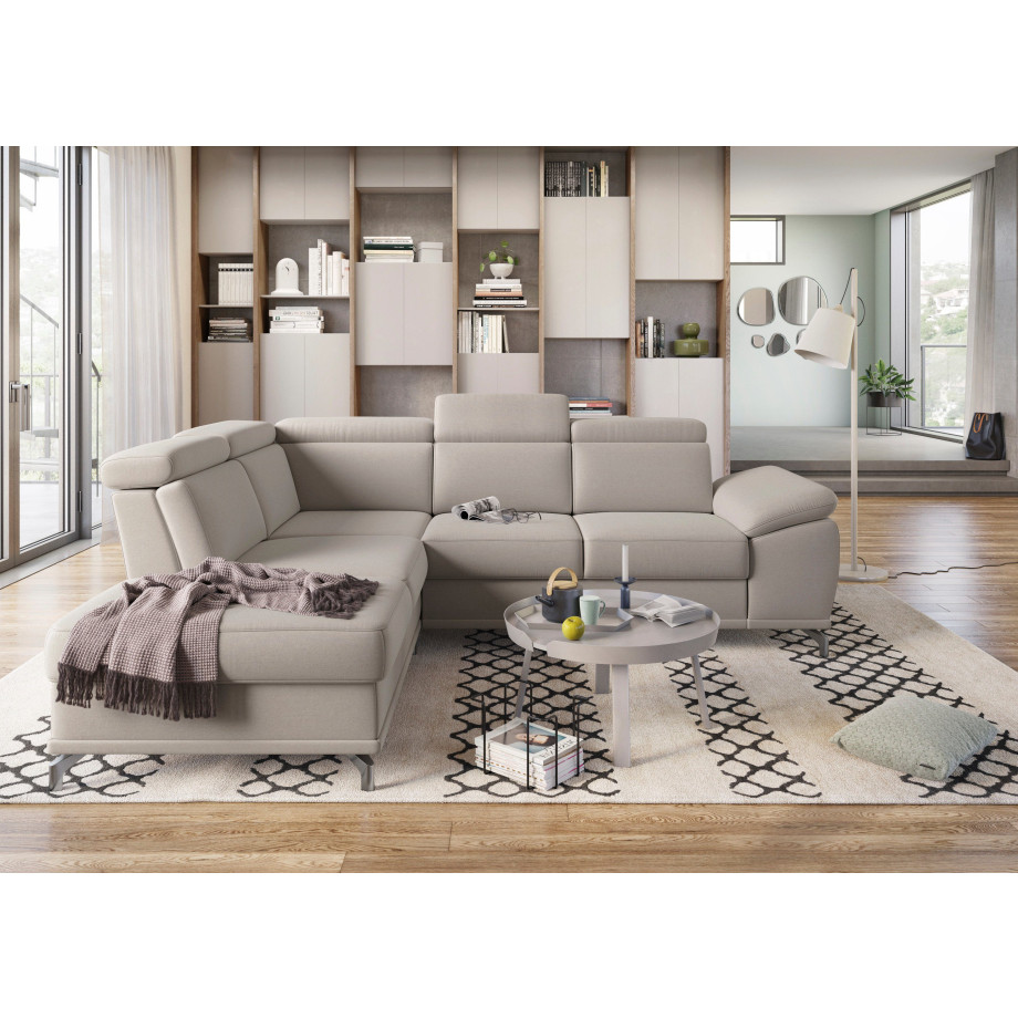 sit&more Hoekbank Cabrio L-vorm, met zitdiepteverstelling, arm- en hoofdsteunverstelling afbeelding 1