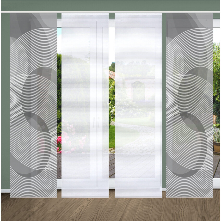 HOME in green Paneelgordijn AFONSO SET DIGITALE PRINT, BAMBOELOOK GERECYCLED (4 stuks) afbeelding 1