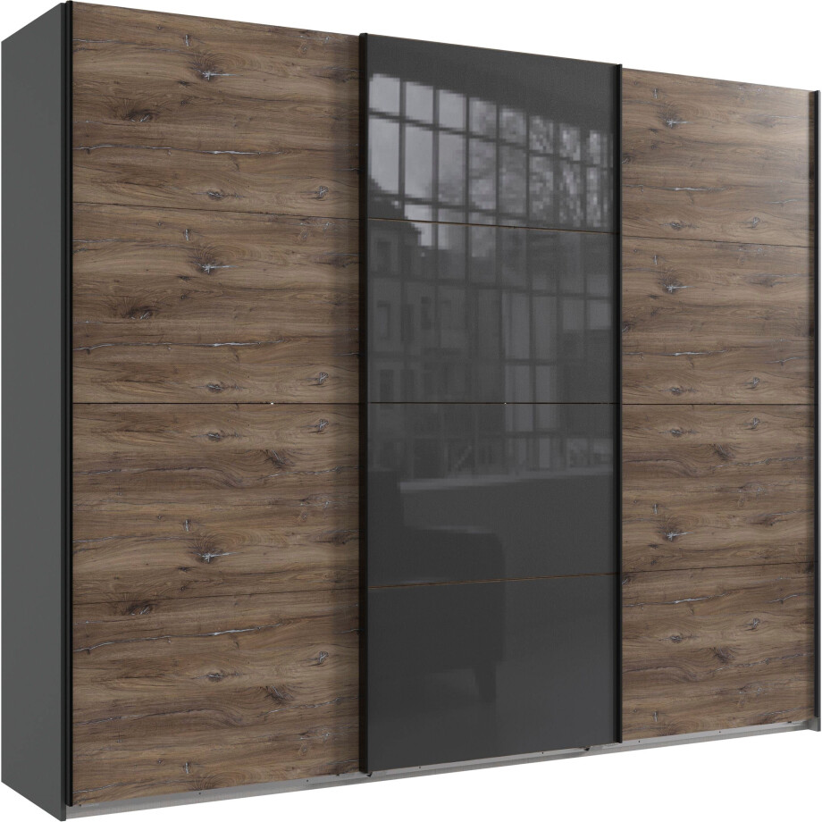Wimex Zweefdeurkast Norderstedt Inclusief 2 stoffen dozen en 2 extra planken, met glasdeur afbeelding 1