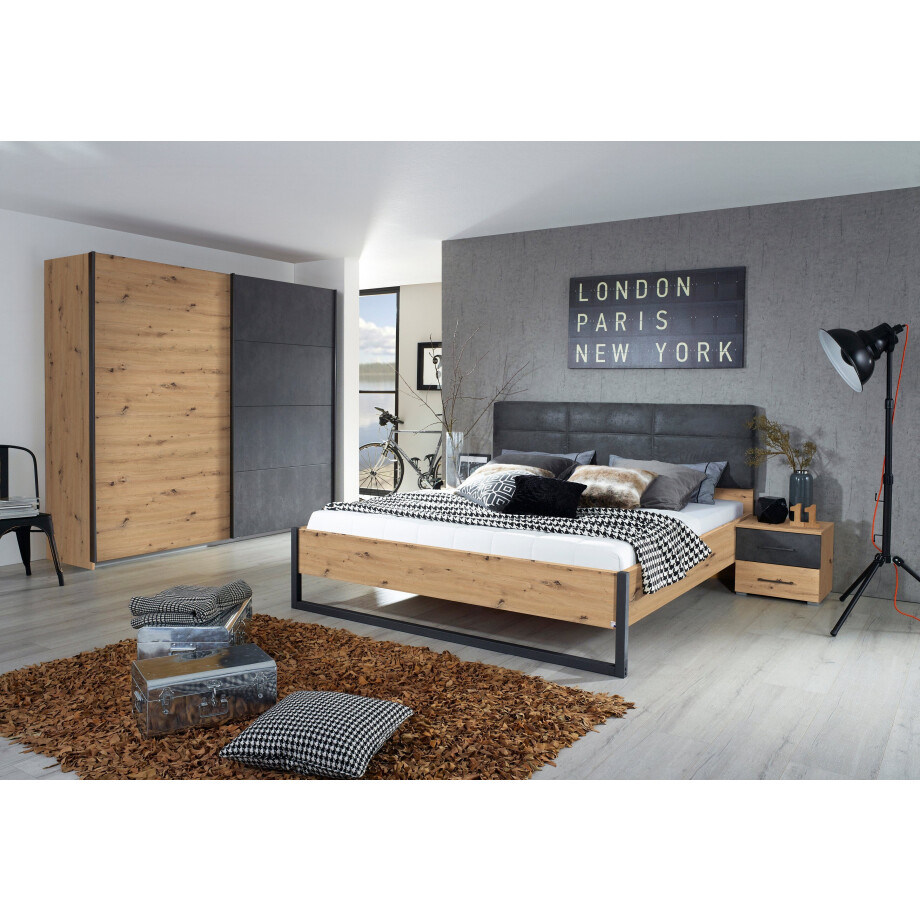 rauch Bed TAMPA in moderne industriële stijl, metalen bedslede afbeelding 1