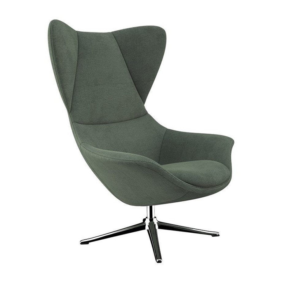 FLEXLUX Oorfauteuil Stilo relaxstoel, TV-stoel Solitaire, stijlicoon, draaibaar, aluminium basis afbeelding 1