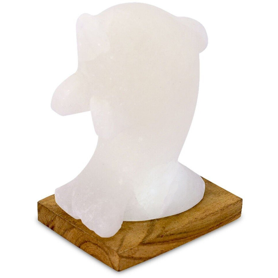 HIMALAYA SALT DREAMS Zoutkristal-tafellamp Dolfijn Met de hand gemaakt van zoutkristal - iedere steen uniek, H: ca.15 cm (1 stuk) afbeelding 1