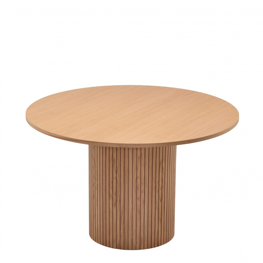 LeGer Home by Lena Gercke Eettafel TOSCANA, Eiken Fineer ronde tafelblad, d 115 cm, zuilonderstel met groevenstructuur afbeelding 1