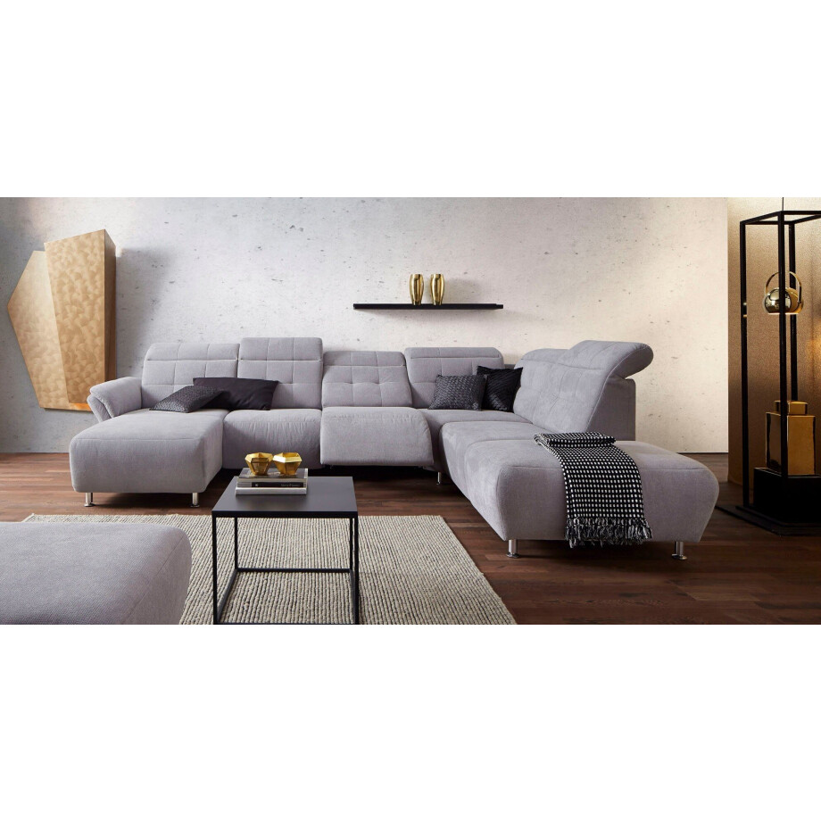 Places of Style Zithoek Manhattan U-vorm bank met elektrische relaxfunctie, verstelbare armleuningen afbeelding 