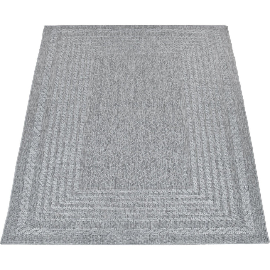 Paco Home Vloerkleed Liege 390 Platweefsel, gemêleerde sisal look, met randdessin, geschikt voor buiten afbeelding 1