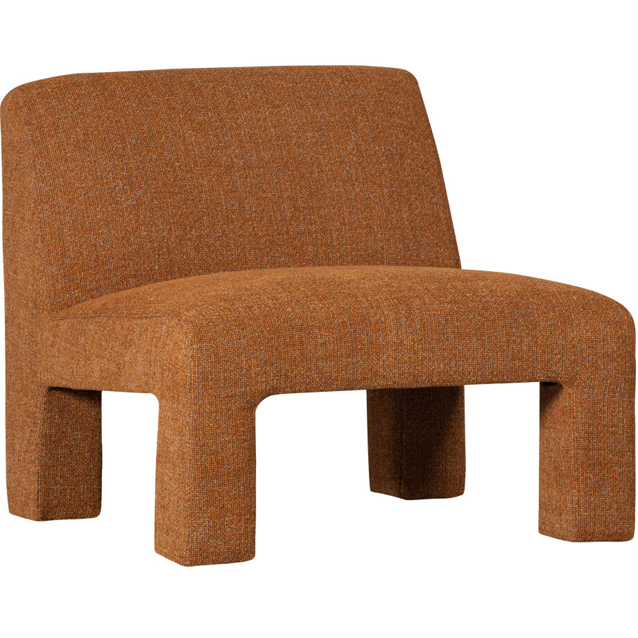 WOOOD Fauteuil Lavid geweven stof, 4-poots frame h 73 cm x b 74 cm afbeelding 1