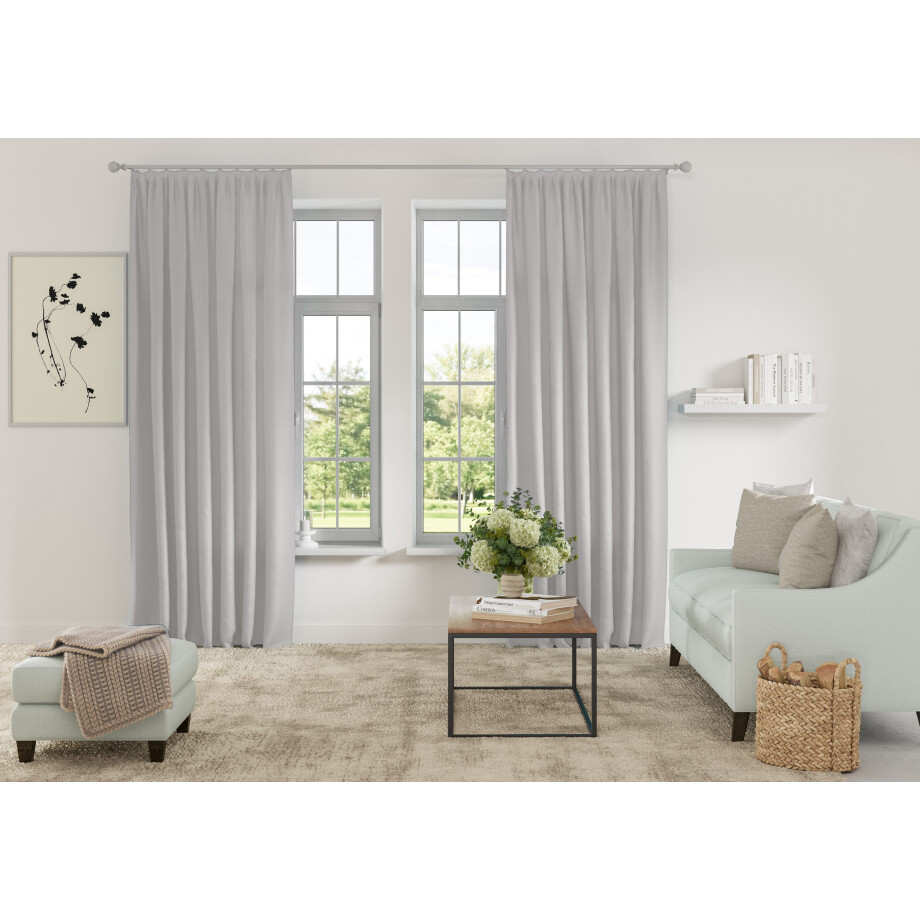 Home affaire Gordijn Parry 2-pack, ondoorzichtig, monochroom, basic, effen, bestseller (2 stuks) afbeelding 1