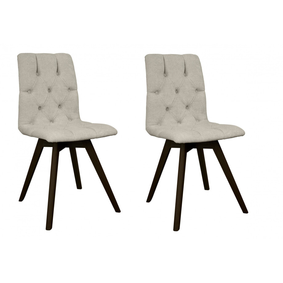 andas Eetkamerstoel Rania met massief houten poten (set, 2 stuks) afbeelding 1