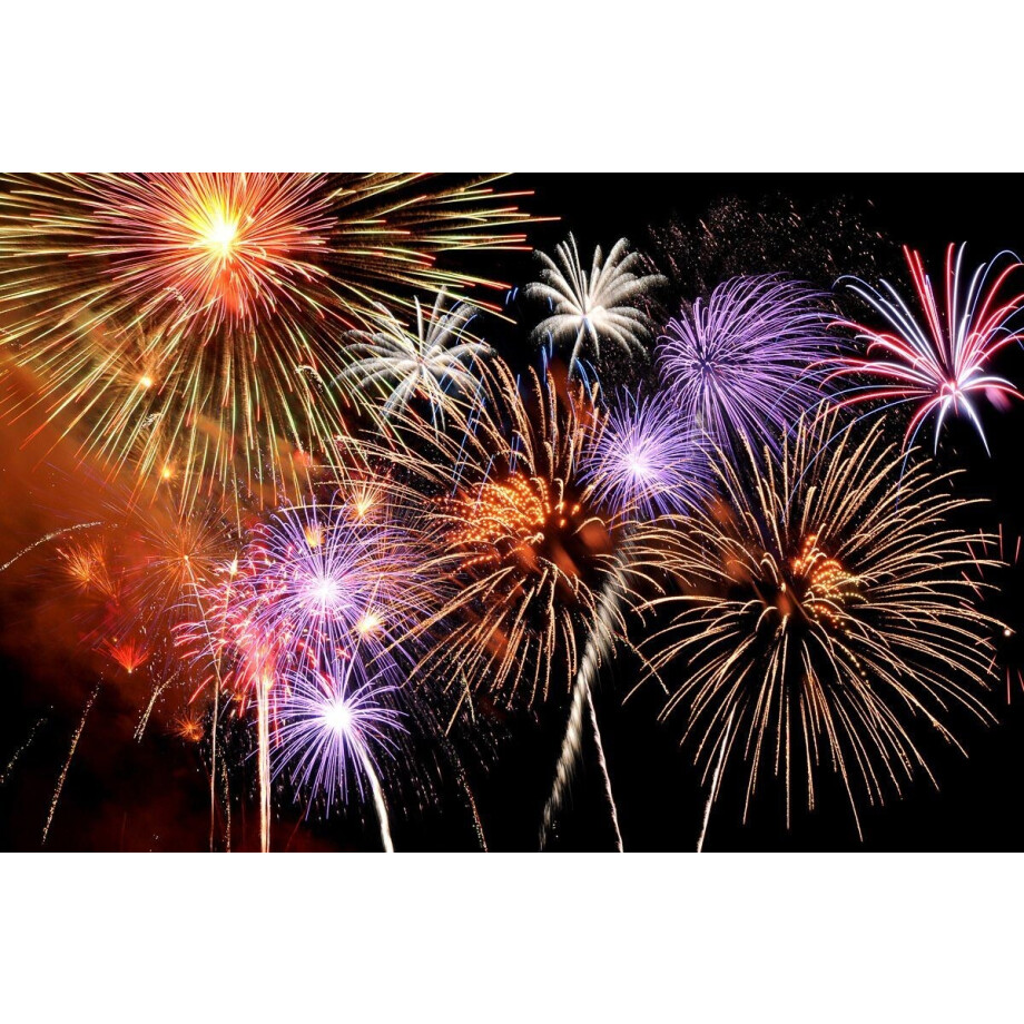 Papermoon Fotobehang Uitbarstend vuurwerk Vliesbehang, eersteklas digitale print afbeelding 1