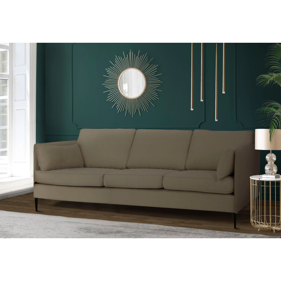 Leonique 3-zitsbank Light inclusief losse sierkussens, met smalle armleuningen en telescooppoten afbeelding 1