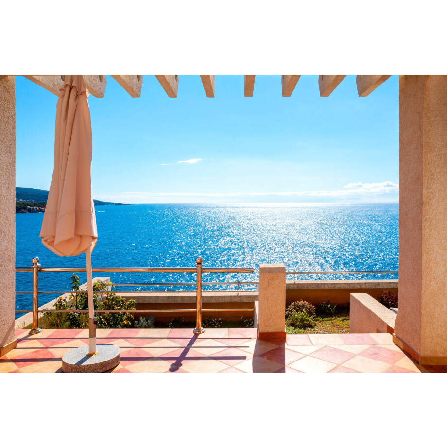Papermoon Fotobehang Terrace with a Sea View afbeelding 1