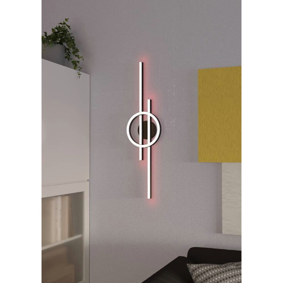 EGLO Plafondlamp AMANDOLO dimmbare plafondlamp, afstandsbediening, metaal in zwart, rgb backlight (1 stuk) afbeelding 1