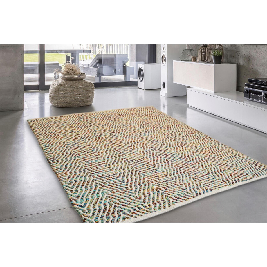 calo-deluxe Vloerkleed Luba 433 100% katoen, handgeweven, woonkamer, kinderkamer afbeelding 1