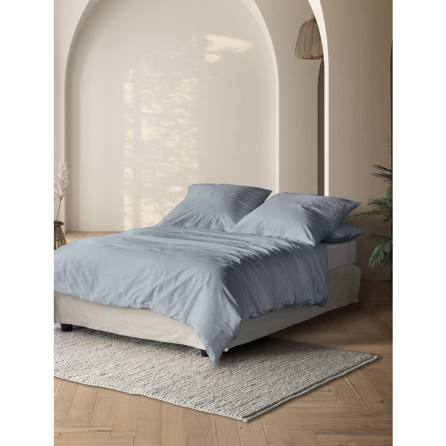 Irisette Overtrekset Premium satijnen beddengoed Parijs hoogwaardige uni premium beddengoed met rits, 100% katoen afbeelding 1