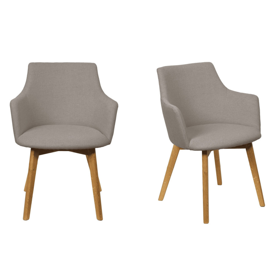 Home affaire Stoel met armleuningen Ena eettafelstoel, gestoffeerde fauteuil, woonstoel, eetstoel met armleuningen (set, 2 stuks) afbeelding 1