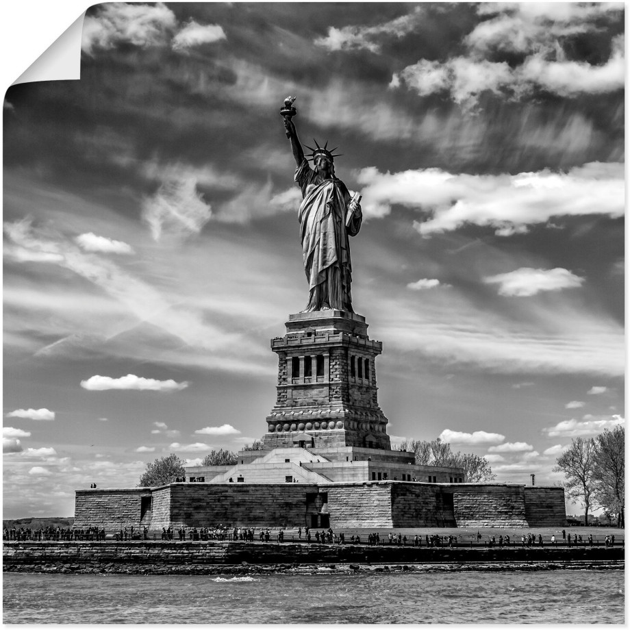 Artland Artprint New York City Vrijheidsbeeld als artprint van aluminium, artprint voor buiten, artprint op linnen, poster in verschillende maten. maten afbeelding 1