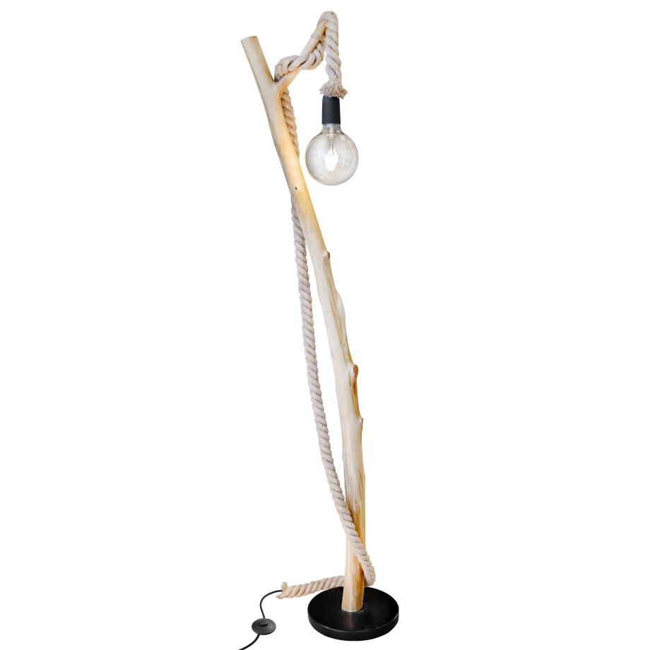 Nowa Staande lamp Nerida Vloerlamp hout bruin, 1x E27 (1 stuk) afbeelding 