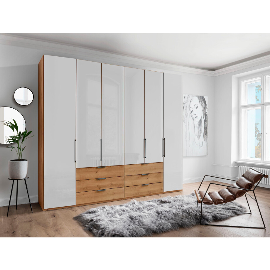 byLIVING Eettafel Nori Keukentafel in eikenlook, frame in antraciet of wit afbeelding 1
