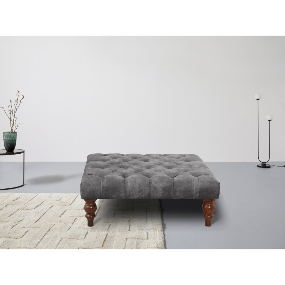 Home affaire Hocker CHESTERFIELD met knoopsluiting, ook in leer afbeelding 1