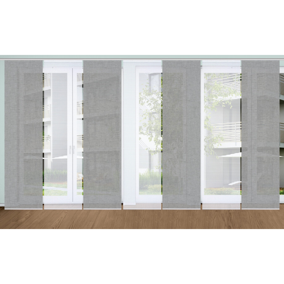 HOME in green Paneelgordijn ESTRA SET DIGITALE PRINT, BAMBOELOOK GERECYCLED (7 stuks) afbeelding 1