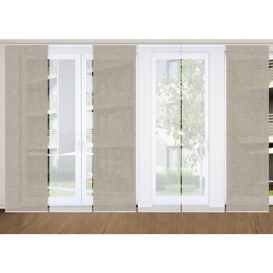 HOME in green Paneelgordijn ESTRA SET DIGITALE PRINT, BAMBOELOOK GERECYCLED (6 stuks) afbeelding 1