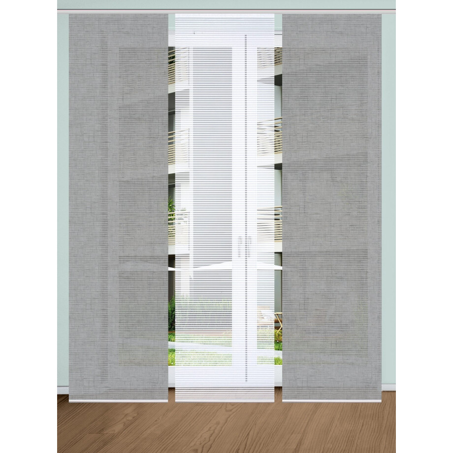 HOME in green Paneelgordijn ESTRA SET DIGITALE PRINT, BAMBOELOOK GERECYCLED (3 stuks) afbeelding 1