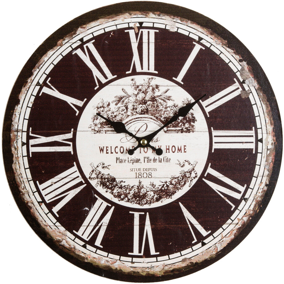 Myflair Möbel & Accessoires Wandklok "Welcome" rond, ø 33,8 cm, romeinse cijfers, decoratief in keuken & woonkamer (1-delig) afbeelding 1