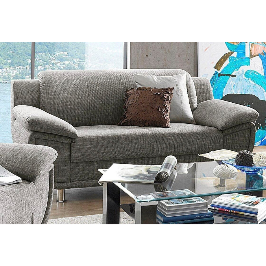 TRENDMANUFAKTUR 2-zitsbank Rondo, breedte 178 cm, brede armleuningen, chromen poten Bank optioneel met bonellvering en in verschillende bekledingen bestelbaar afbeelding 1