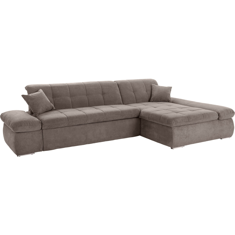 DOMO collection Hoekbank Moric Luxus - BxDxH 300x172x80 cm L-vorm, 140kg belasting/zitplaats, in cord, chenille, kunstleer afbeelding 1