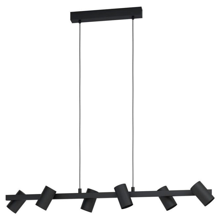 EGLO Hanglamp GATUELA 1 Hanglamp eettafel met 6 spots, metaal in zwart, E14 fitting (1 stuk) afbeelding 1