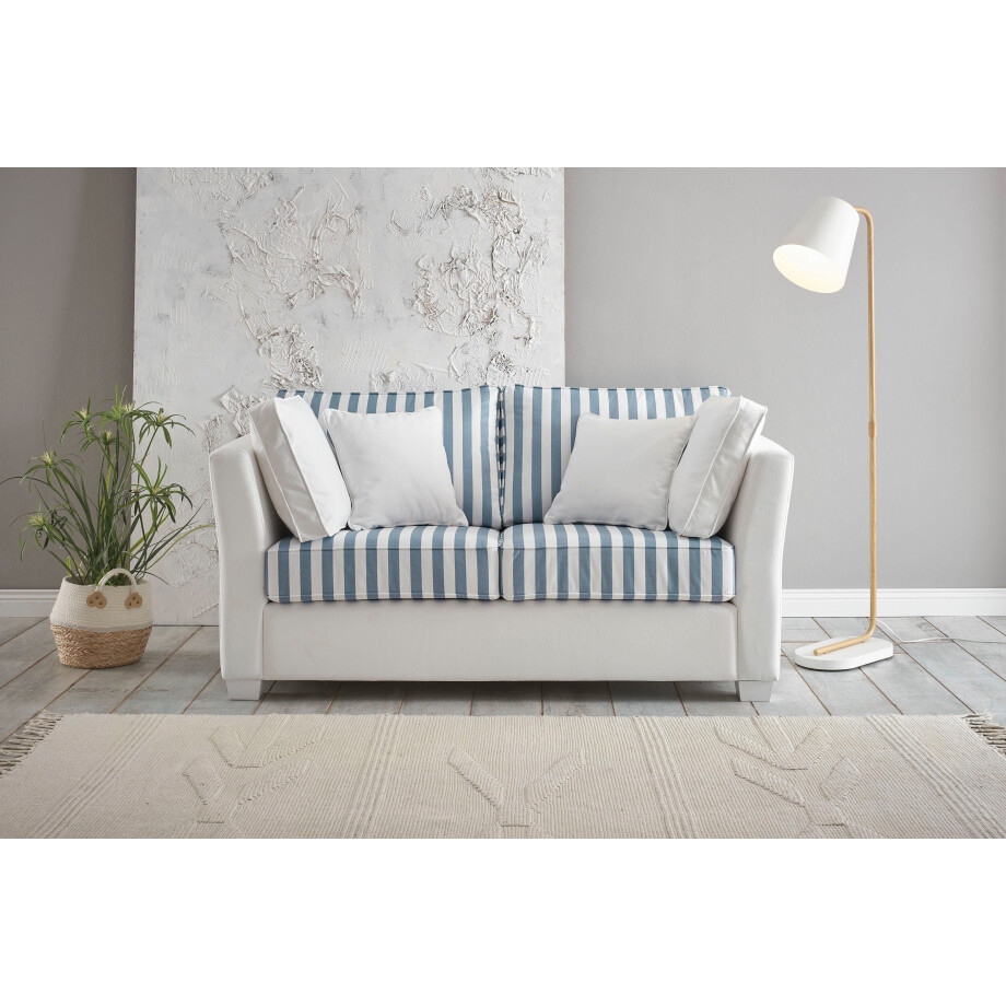 Home affaire 2-zitsbank California maritieme landelijke stijl, in 3 breedtes, met witgelakte houten poten afbeelding 1