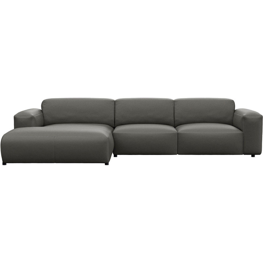 FLEXLUX Hoekbank Lucera Chaiselongue + 2,5-zistsbank modern & gezellig, koudschuim, stalen nosagvering afbeelding 1