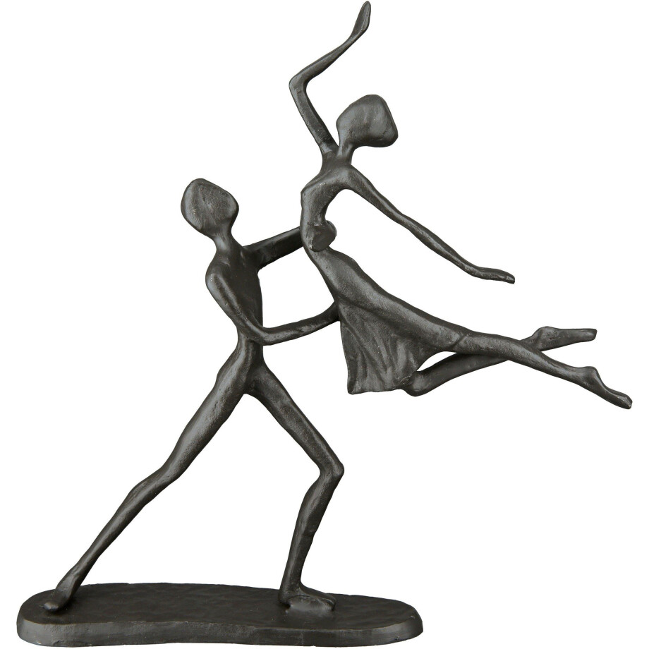 Casablanca by Gilde Decoratief figuur Design sculptuur danspaar, bruin Decoratief object, van metaal, hoogte 17,5 cm, woonkamer (1 stuk) afbeelding 1