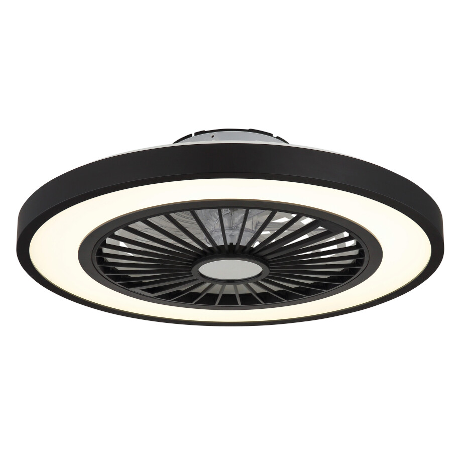 Globo Lightning Plafondlamp BLIZZAK Plafondventilator metaal zwart mat, LED (1 stuk) afbeelding 