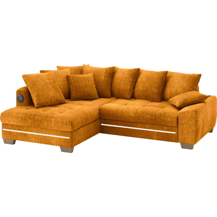 Mr. Couch Hoekbank Nikita II, L-vorm met koudschuim, rgb-led, geluidssysteem, optioneel met bed, bedlade afbeelding 1