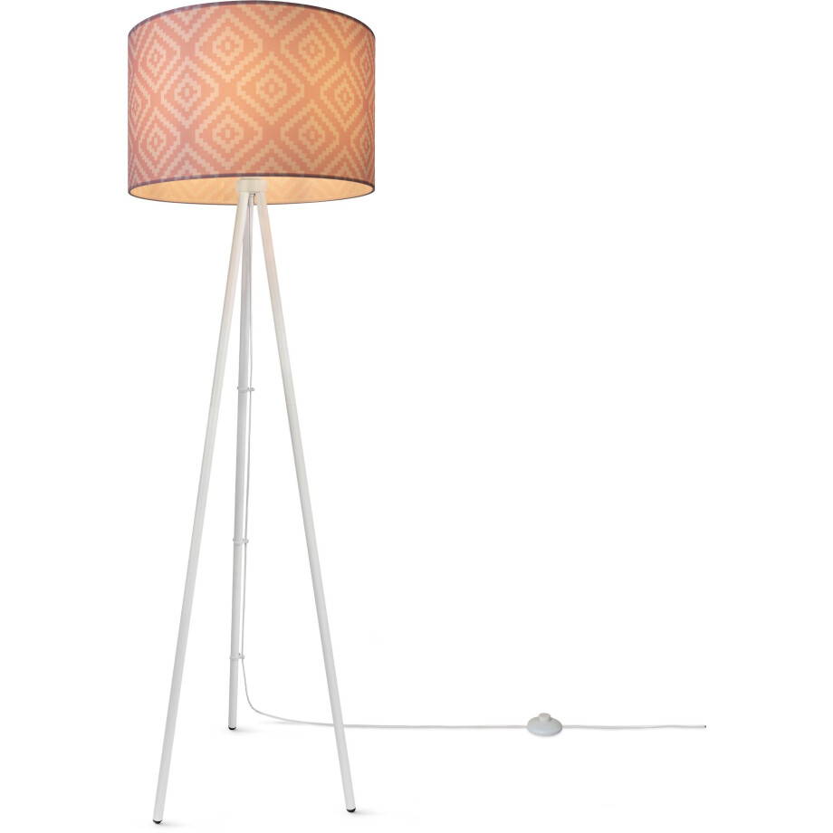 Paco Home Staande lamp Trina Stella Driepotige moderne stof lampenkap vintage ontwerp textiel woonkamer afbeelding 1