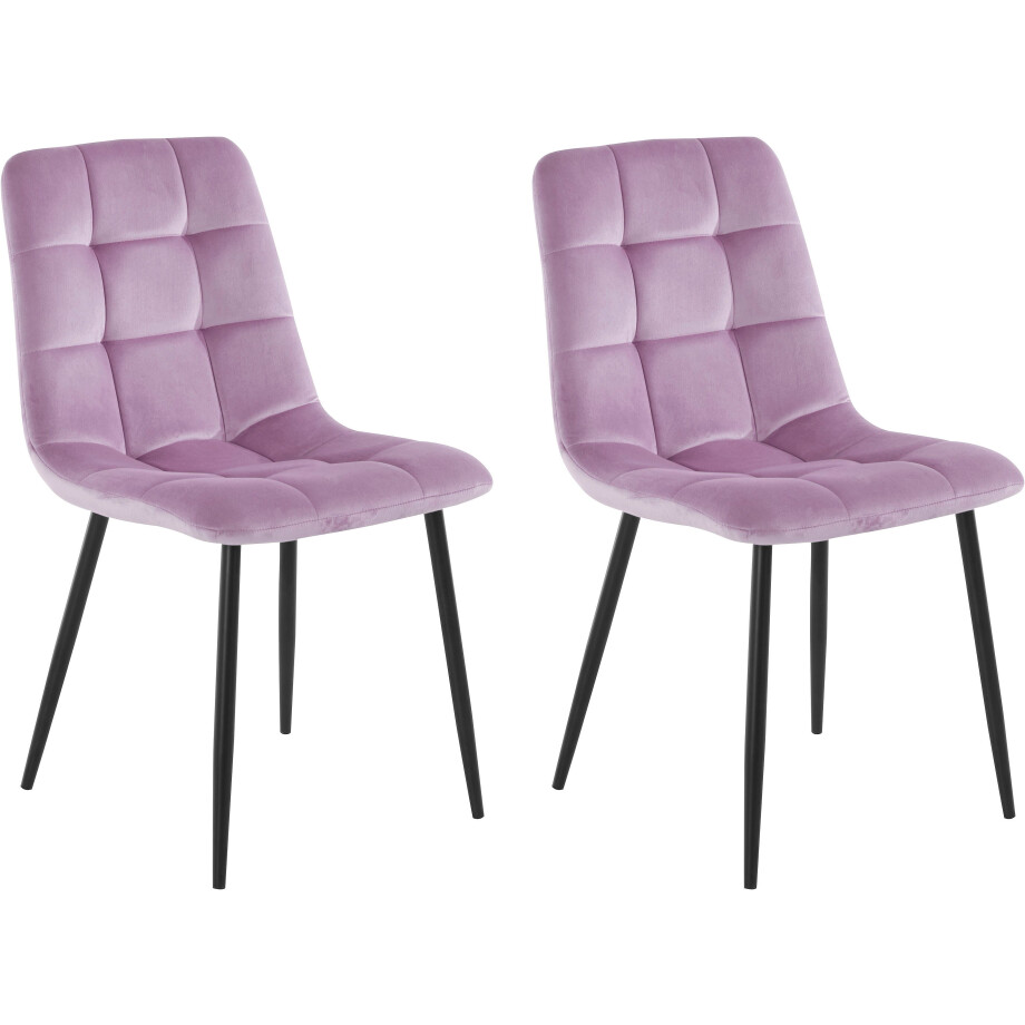 Home affaire Eetkamerstoel Parma Bekleding in fluwelen stof, keukenstoel (set, 2 stuks) afbeelding 1