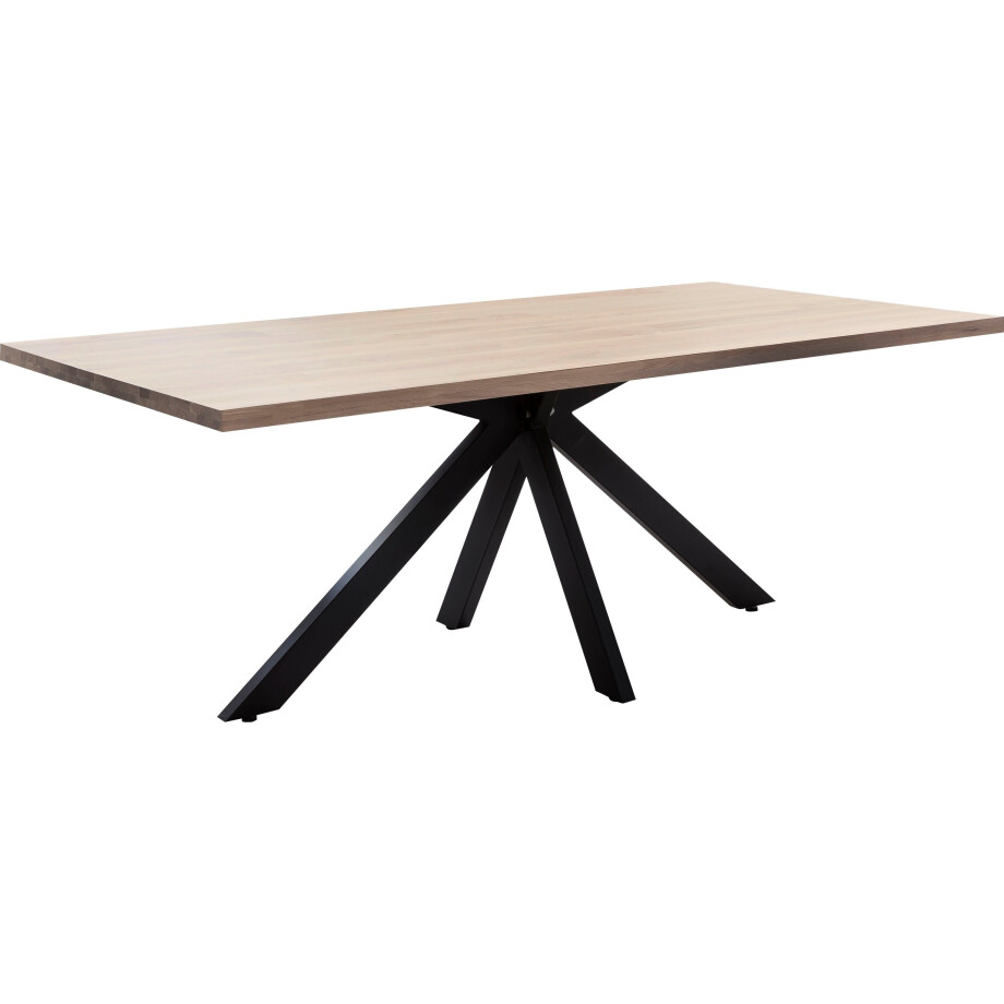 Home affaire Eettafel Miami Beach van massief eikenhout, met zwart spider frame afbeelding 1