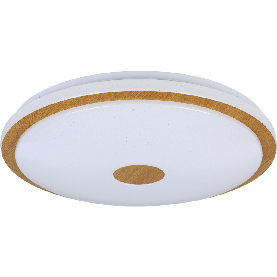 EGLO Plafondlamp LANCIANO 1 Plafondlamp in wit en bruin van staal, hout - 35W (1 stuk) afbeelding 1